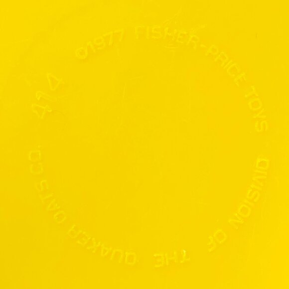 1977 Fisher Price Baby's First Blocks Shape Sorter Yellow Bucket Blue Lid - Picture 8 of 10